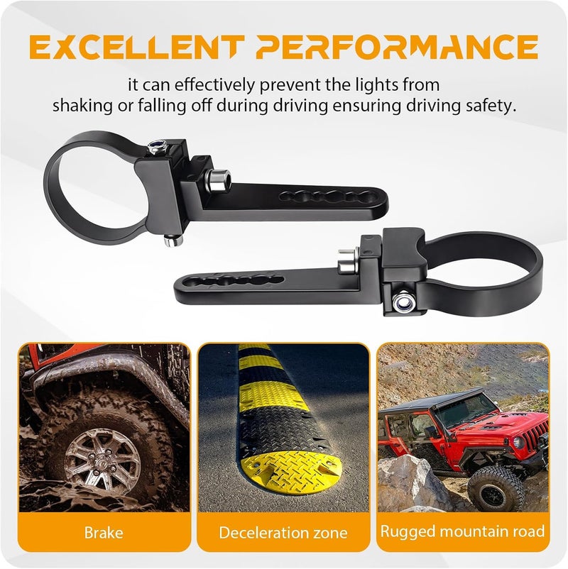 GLOBLED Light Bar Mounting Brackets Aluminum Alloy Led Roll Bar Light Cage Mount 2 Inch Round Tube Mount Brackets Compatible with RZR Kawasaki Yamaha Truck ATV - Image 5